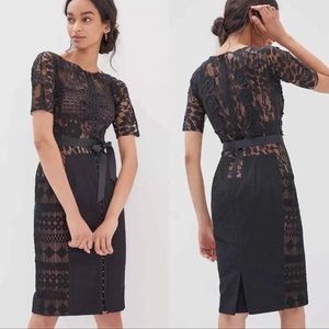 Beguile by Byron Lars Black Carrissima Crochet Lace Sheath Dress Size 2P